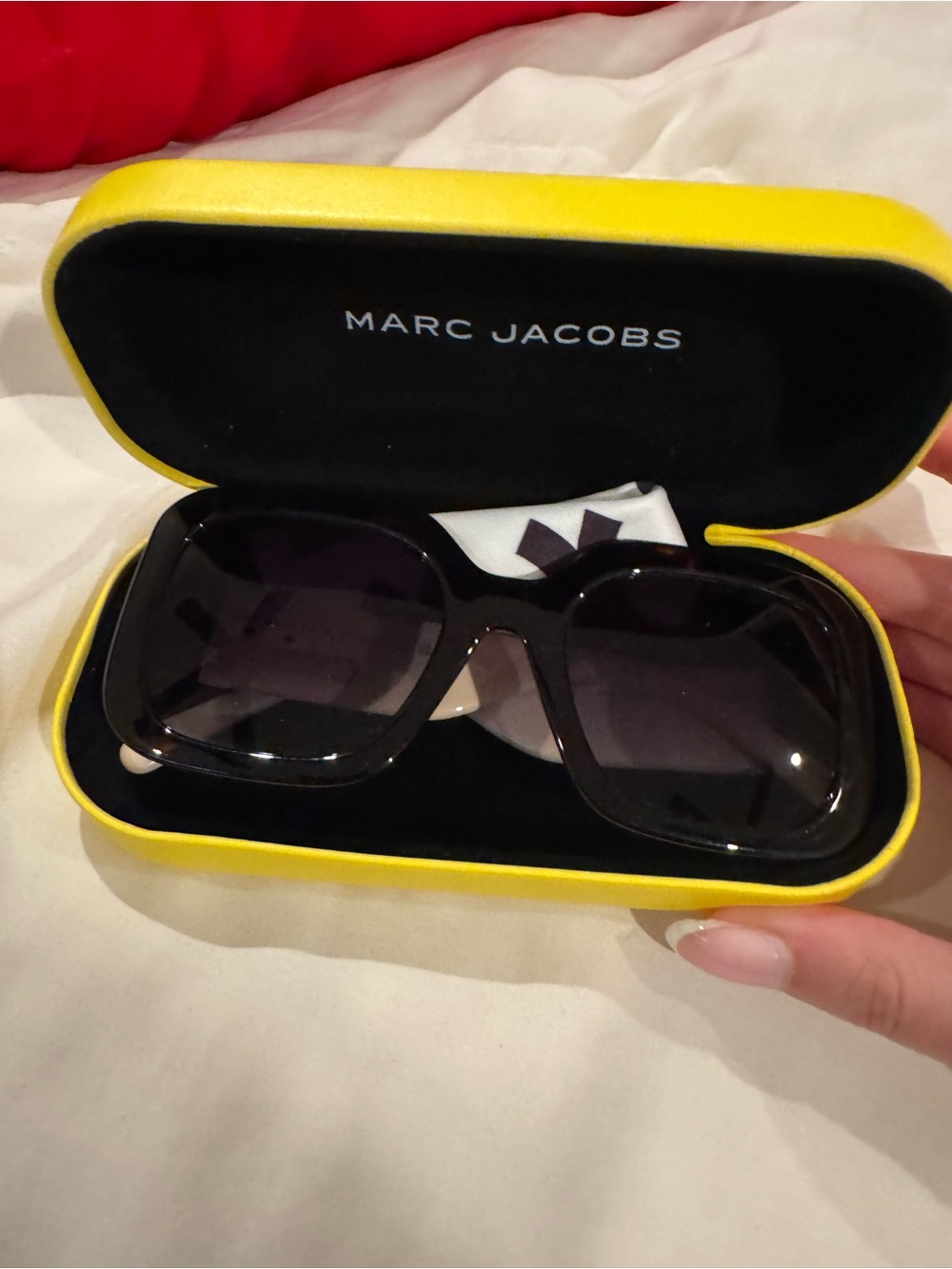 Marc Jacobs Black Oversized Square Sunglasses with Dark Lenses